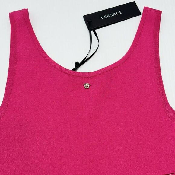 Versace Runway IT 44/ US 8 Cut Out Stretch Jersey Mini Dress Pink NWT$2,025 - Picture 9 of 16